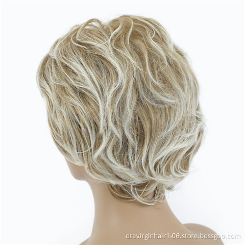 6inch Short Blonde Male Wig Natural Synthetic Hair Wig HairStyle For Black Women